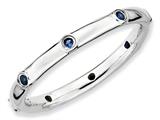 Stackable Expressions Sterling Silver Created Sapphire Stackable Ring