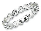 Stackable Expressions Sterling Silver White Topaz Stackable Ring