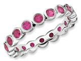 Stackable Expressions Sterling Silver Created Ruby Stackable Ring