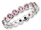Stackable Expressions Sterling Silver Pink Tourmaline Stackable Ring
