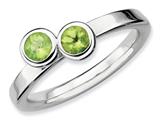 Stackable Expressions Sterling Silver Db Round Peridot Stackable Ring