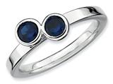 Stackable Expressions Sterling Silver Db Round Cr. Sapphire Stackable Ring