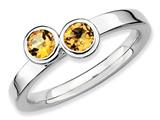 Stackable Expressions Sterling Silver Db Round Citrine Stackable Ring