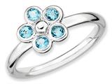 Stackable Expressions Sterling Silver Blue Topaz Flower Stackable Ring