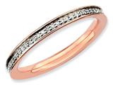 Stackable Expressions Sterling Silver and Diamonds Pink-plated Stackable Ring