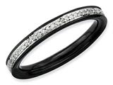 Stackable Expressions Sterling Silver and Diamonds Black-plated Stackable Ring