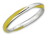 Stackable Expressions Sterling Silver Twisted Yellow Enameled 2.5 x 2.25mm Stackable Ring