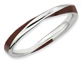 Stackable Expressions Sterling Silver Twisted Brown Enameled 2.5 x 2.25mm Stackable Ring