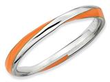 Stackable Expressions Sterling Silver Twisted Orange Enameled 2.5 x 2.25mm Stackable Ring