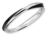 Stackable Expressions Sterling Silver Twisted Black Enameled 2.5 x 2.25mm Stackable Ring