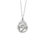 Sentimental Expressions(tm) Sterling Silver White Agate and CZ Dew of Heaven 18 Inch Necklace