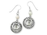 Sentimental Expressions(tm) Sterling Silver Antiqued Pearls of Wisdom Dangle Earrings