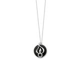Sentimental Expressions(tm) Sterling Silver Onyx and CZ Fear Less 18 Inch Necklace