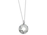 Sentimental Expressions(tm) Sterling Silver w/Blue and Clear CZ Star of David 18 Inch Necklace