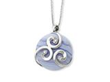 Sentimental Expressions(tm) Sterling Silver w/ Blue Lace agate and CZ River of Hope 18 Inch Necklace