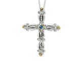 Sentimental Expressions(tm) Sterling Silver and Gold-plated Blue CZ Perfect Trust 18 Inch Necklace