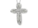 Sentimental Expressions(tm) Sterling Silver April CZ Birthstone Message of the Cross 18 Inch Necklace