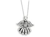 Sentimental Expressions(tm) Sterling Silver Antiqued Angel of Remembrance 18 Inch Necklace