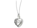 Sentimental Expressions(tm) Sterling Silver Antiqued Heart Remembrance Ash Holder 18 Inch Necklace