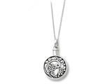 Sentimental Expressions(tm) Sterling Silver Antiqued Circle Remembrance Ash Holder 18 Inch Necklace