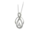 Sentimental Expressions(tm) Sterling Silver and CZ Tear of Strength 18 Inch Necklace