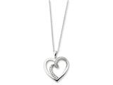 Sentimental Expressions(tm) Sterling Silver and CZ Soulmate 18 Inch Heart Necklace