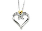 Sentimental Expressions(tm) Sterling Silver and Gold-plated Devoted 18 Inch Heart Necklace