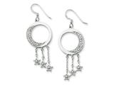 Sentimental Expressions(tm) Sterling Silver and CZ I Promise You the Moon and Stars Dangle Earrings