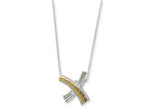 Sentimental Expressions(tm) Sterling Silver and Gold-plated Sealed With a Kiss 18 Inch Necklace