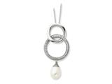Sentimental Expressions(tm) Sterling Silver Cultured Pearl and CZ Inseparable 18 Inch Necklace