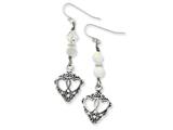 Sentimental Expressions(tm) Sterling Silver Antiqued Two Hearts, One Love Dangle Earrings