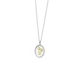 Sentimental Expressions(tm) Sterling Silver and Gold-plated Hand Prints 18 Inch Necklace