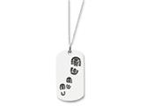 Sentimental Expressions(tm) Sterling Silver Antiqued Footsteps 18 Inch Dog Tag Necklace