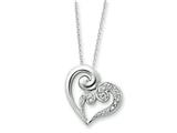 Sentimental Expressions(tm) Sterling Silver and CZ A Mothers Journey 18 Inch Heart Necklace