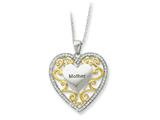 Sentimental Expressions(tm) Sterling Silver and Gold-plated Mother 18 Inch Heart Necklace