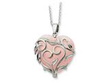 Sentimental Expressions(tm) Sterling Silver and Rose Quartz Generous Heart 18 Inch Necklace