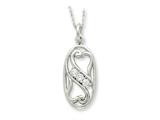 Sentimental Expressions(tm) Sterling Silver CZ Best Friends Forever 18 Inch Necklace