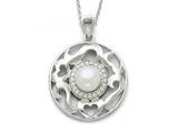 Sentimental Expressions(tm) Sterling Silver Cultured Pearl and CZ Eye Of The Beholder 18 Inch Necklace