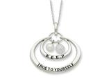 Sentimental Expressions(tm) Sterling Silver Antiqued CZ and Cultured Pearl Keep True To Yourself 18 Inch Necklace