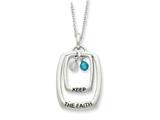 Sentimental Expressions(tm) Sterling Silver Antiqued CZ Keep The Faith 18 Inch Necklace