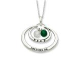 Sentimental Expressions(tm) Sterling Silver Antiqued CZ Keep Pressing On 18 Inch Necklace