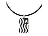 Sentimental Expressions(tm) Sterling Silver Antiqued Waves Of Pride 22 Inch Rubber Cord w/2in ext  Necklace