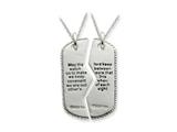 Sentimental Expressions(tm) Sterling Silver Antiqued Military Dog Tag For Two 18 Inch Necklaces