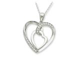 Sentimental Expressions(tm) Sterling Silver CZ My Heart To Yours 18 Inch Necklace