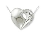 Sentimental Expressions(tm) Sterling Silver CZ Be Still My Heart 18 Inch Necklace