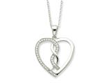 Sentimental Expressions(tm) Sterling Silver CZ Hearts Joined Together 18 Inch Necklace