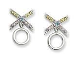 Sentimental Expressions(tm) Sterling Silver CZ Love and Kisses Earrings