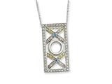 Sentimental Expressions(tm) Sterling Silver CZ Love and Kisses 18 Inch Necklace