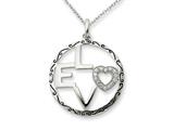 Sentimental Expressions(tm) Sterling Silver Antiqued CZ Love 18 Inch Necklace