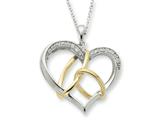 Sentimental Expressions(tm) Sterling Silver and Gold-plated CZ To Have And To Hold 18 Inch Necklace